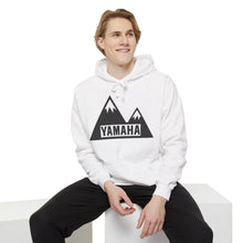 Vintage Yamaha Adventure Awaits Unisex Garment-Dyed Hoodie with Mountains