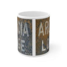 Arcadia Lodge White Ceramic Mug by Retro Boater