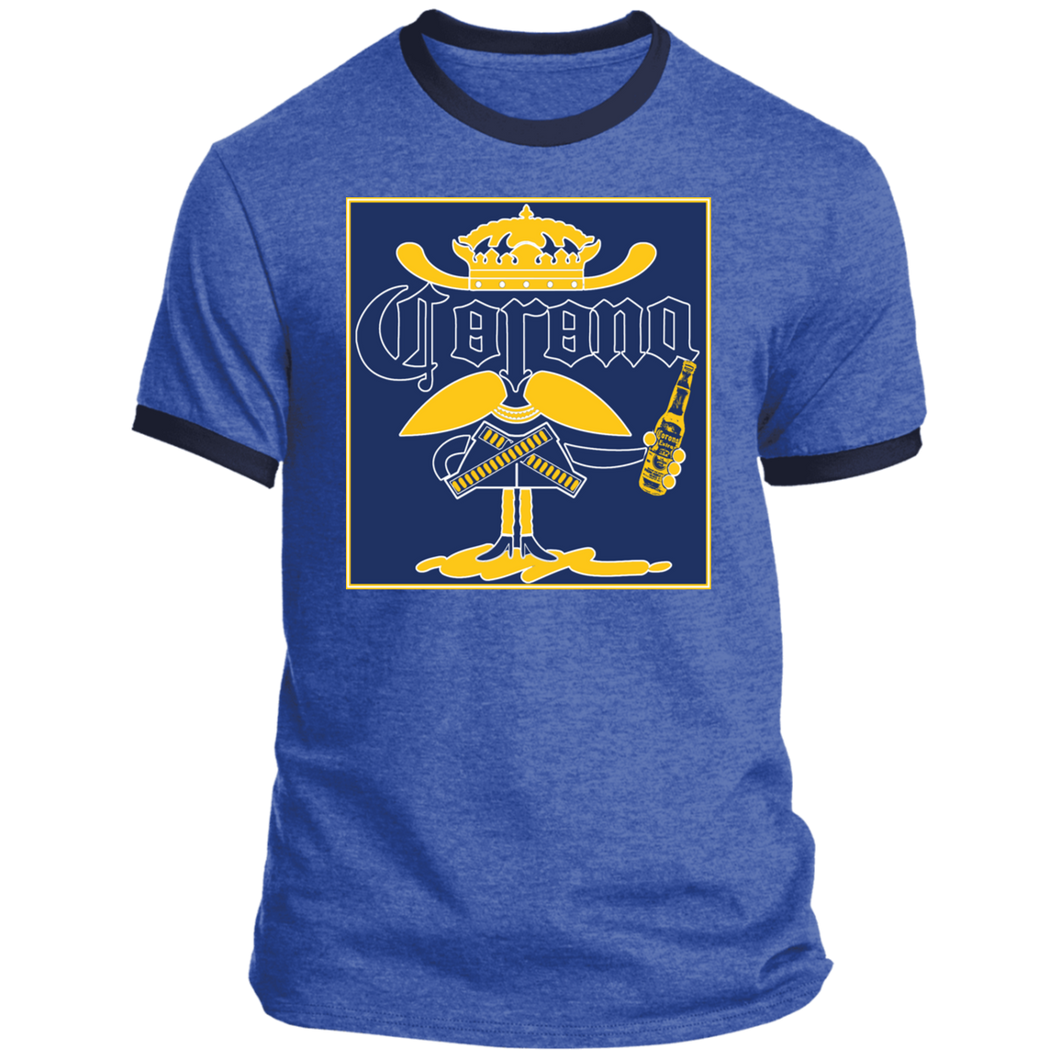 Mexican Corona Dude Drinking Beer Ringer Tee