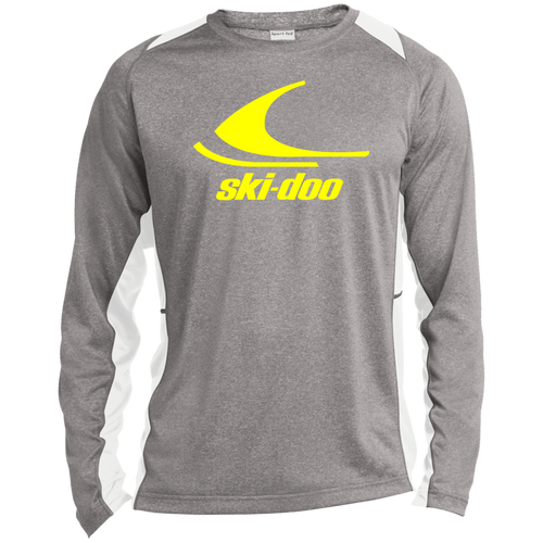 Vintage Ski-Doo Snowmobile ST361LS Long Sleeve Heather Colorblock Performance Tee