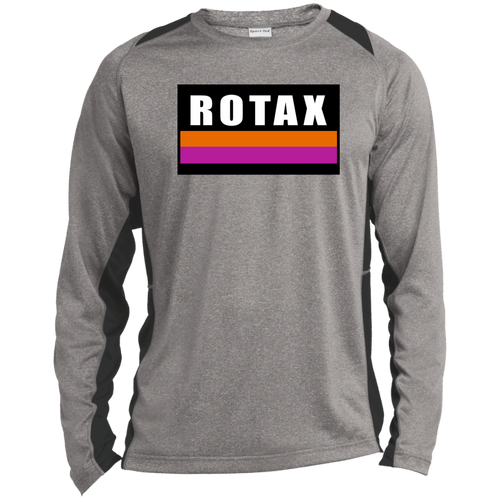 Vintage Rotax Bombardier Long Sleeve Heather Colorblock Performance Tee