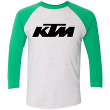 Classic Style in Black KTM Motorcycle Tri-Blend 3/4 Sleeve Raglan T-Shirt