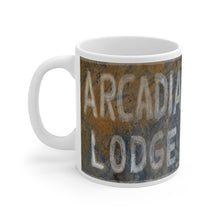 Arcadia Lodge White Ceramic Mug by Retro Boater