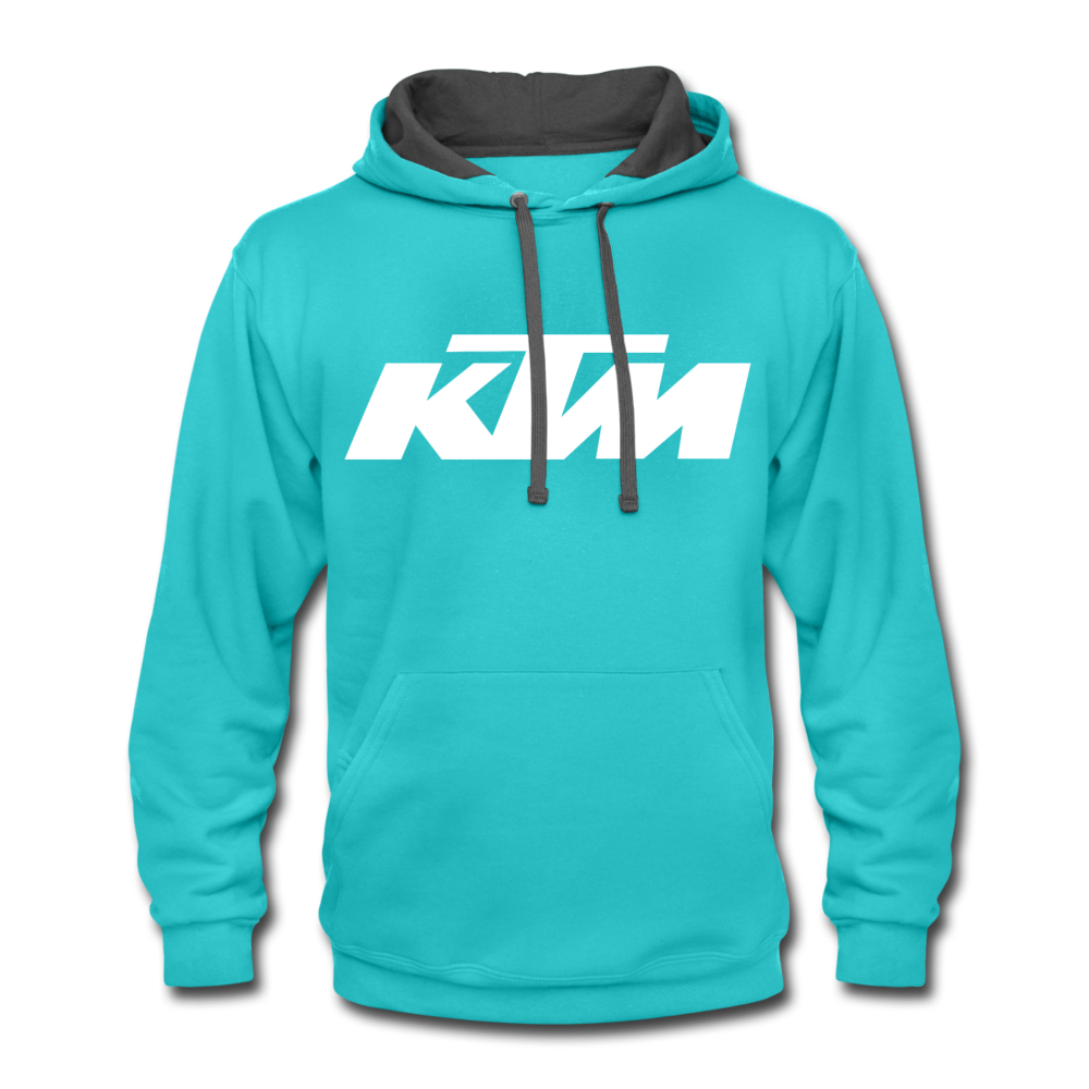 Classic style KTM Contrast Hoodie - scuba blue/asphalt