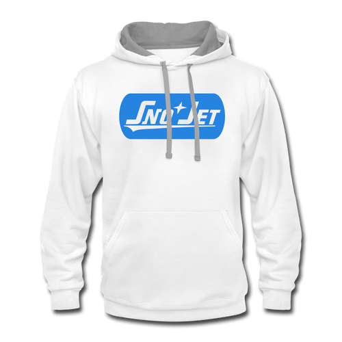 Vintage Sno Jet Snowmobiles Contrast Hoodie - white/gray